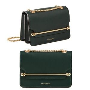 Strathberry East West Mini Handbag Bottle Green